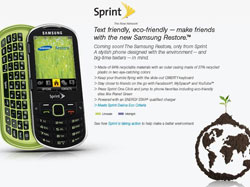 Eco-friendly Samsung handset released by Sprint